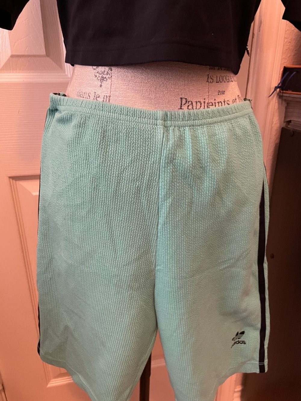 adidas Mint Green Athletic Shorts with Black Side Stripe. Closet clearout.